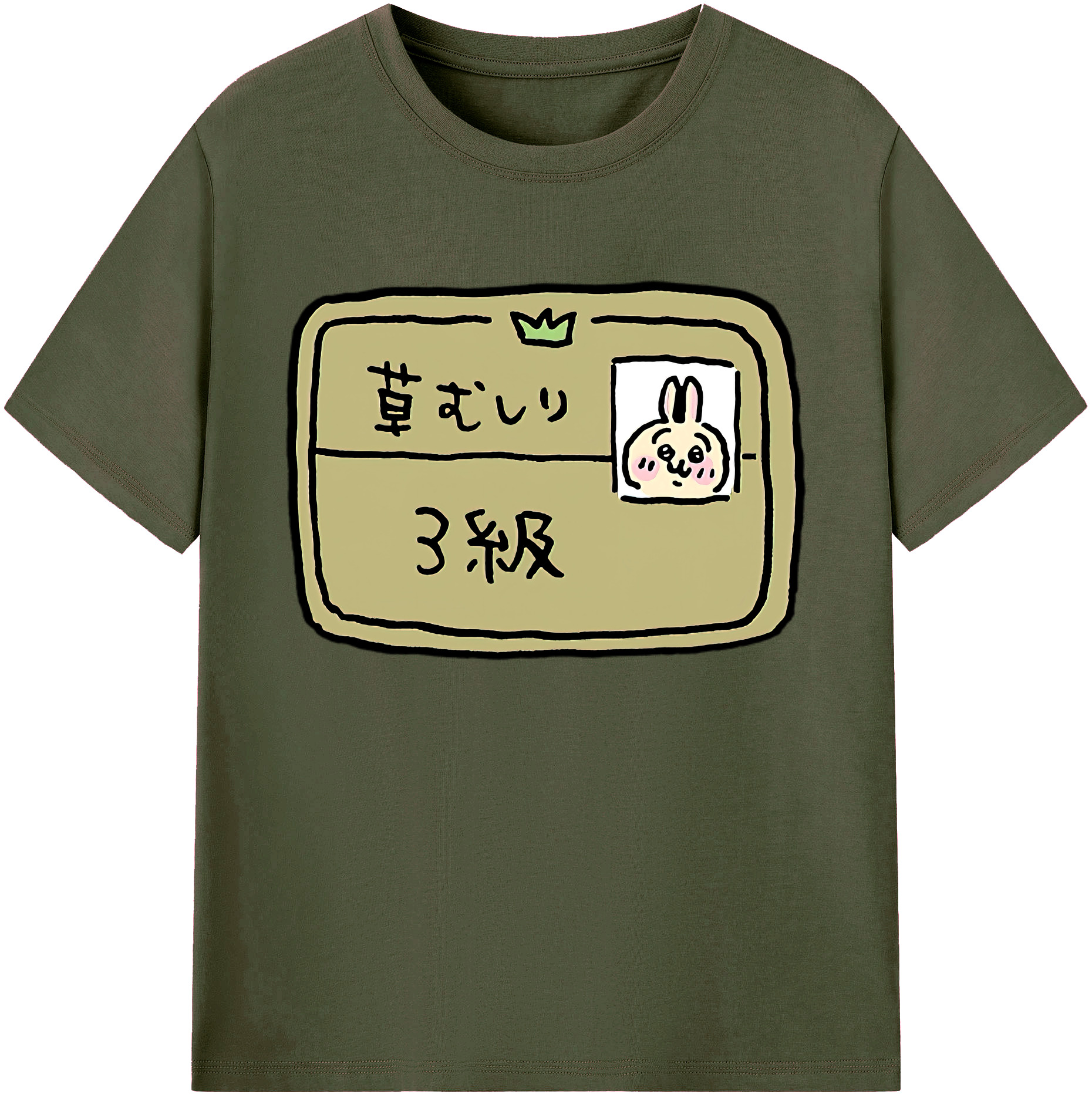 （画像用） ちいかわ うさぎ Chii-kawa usagi 綿100％ メンズ半袖Tシャツ｜肌触りやわらか＆通気性